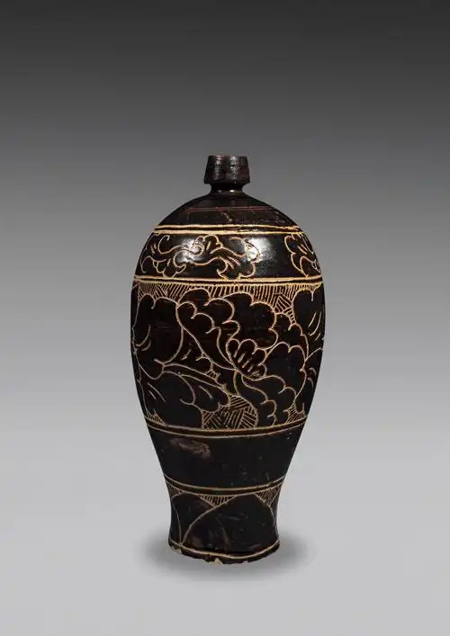 【元 黑釉刻花梅瓶】拍卖品_图片_价格_鉴赏_元代以前陶瓷_雅昌艺术品