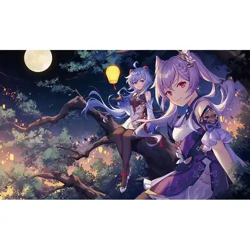 原神甘雨华钟里绫雷神魈刻胡桃游戏海报周边游现代装饰画