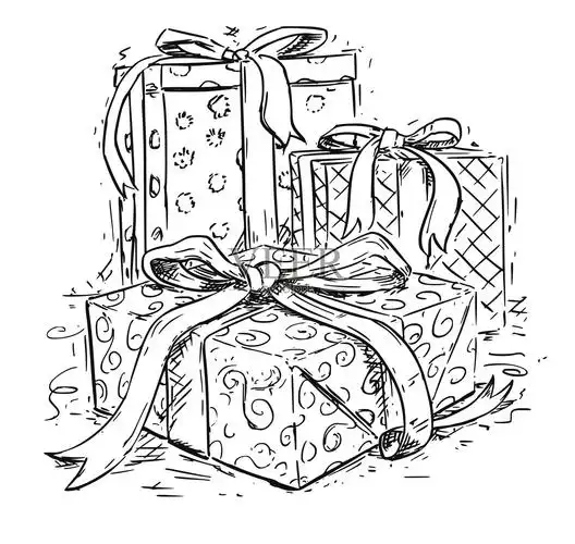 圣诞礼品盒手绘矢量插图插画图片素材