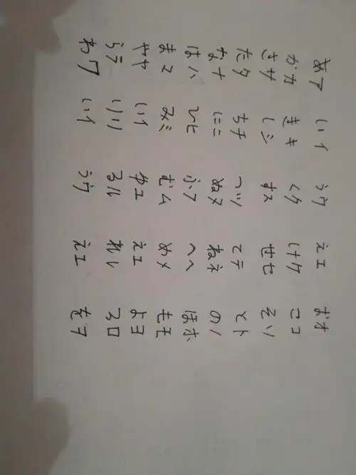 古西33班级五十音图手写体