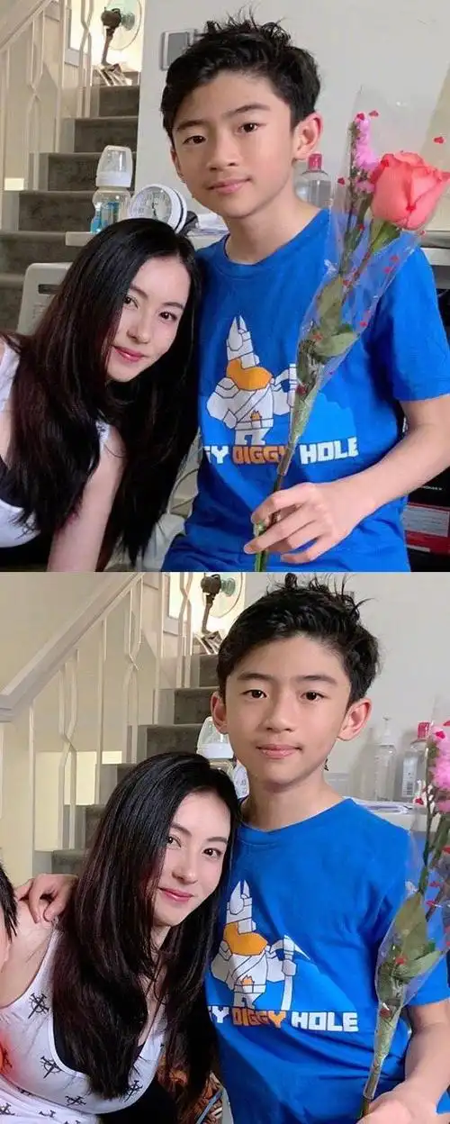 张柏芝大儿子lucas才13岁就拥有了六块腹肌,这就是别人家的孩子