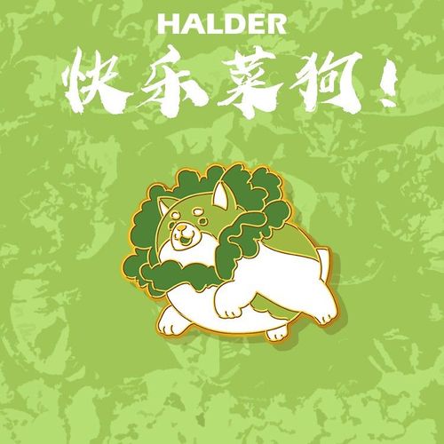 halder 财狗基金蔡经理恶搞打游戏生日礼物小白菜狗胸针徽章
