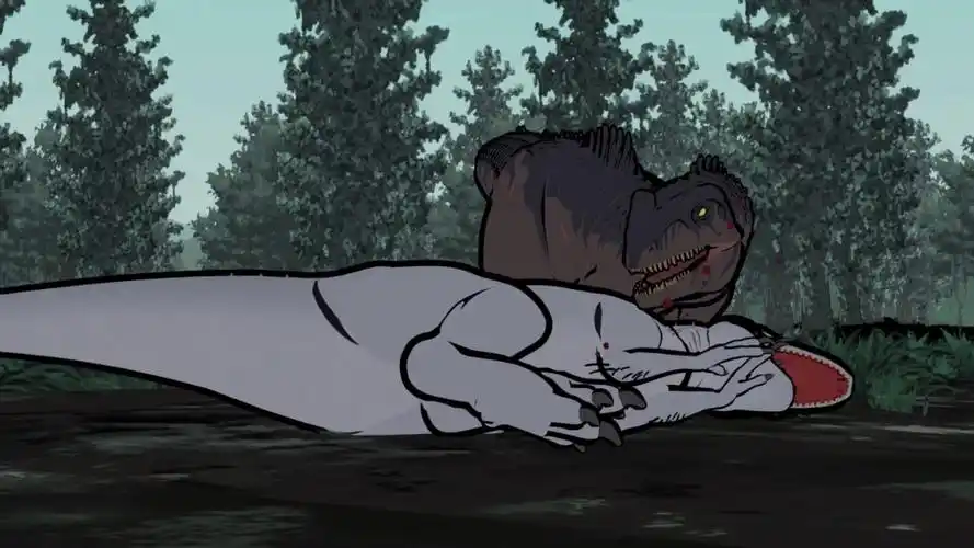 2d动画 暴虐霸王龙大战北方巨兽龙