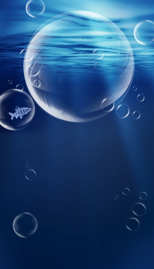 蓝色水泡微商化妆品招募海报背景素材