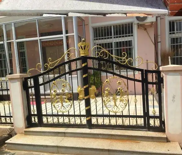 铁艺大门庭院别墅门农村家用户外双开铁门入户门防盗门欧式花园门定制
