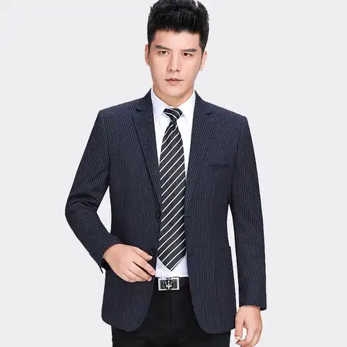 皮尔卡丹西服上衣外套男中年西装爸爸装礼服秋冬商务西装男青年西服