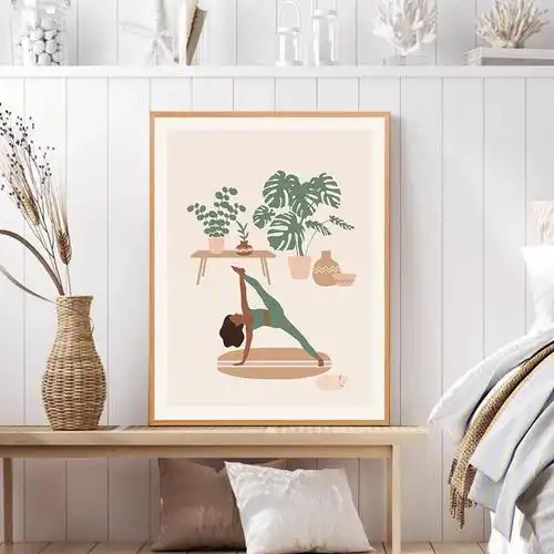 瑜伽馆装饰画瑜伽教室墙面布置装饰