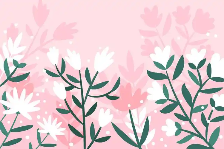 粉色花卉叶子小清新设计素材矢量矢量图图库源文件ai设计素材源文件