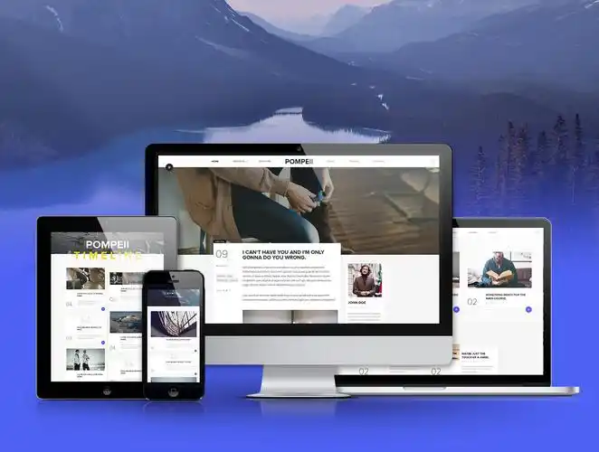个人博客网页模板 psd格式网页设计模板 pompeii - 素材兔
