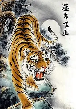 矢量老虎矢量老虎插画矢量猛虎矢量老虎卡通老虎下山虎风云跆拳道原创