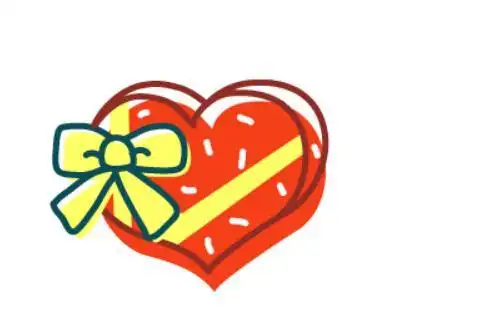 爱心生日礼物简笔画