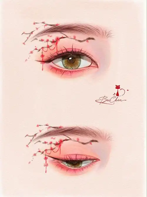 不同角度古风眼睛画法教程带详细过程