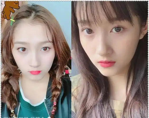 在关晓彤和无刘海造型和齐刘海造型的对比下,确实是带着空气刘海的