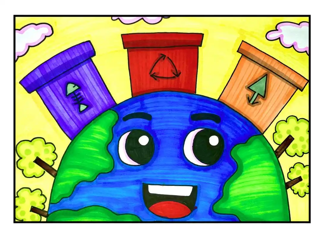 儿童画34 《保护地球环境》适合4-6岁 90分钟