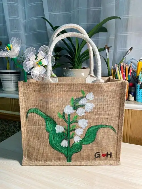 麻袋muji托特包diy