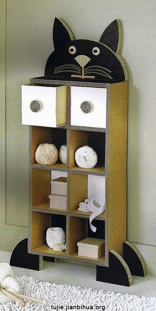 瓦楞纸板制作动物收纳箱图解