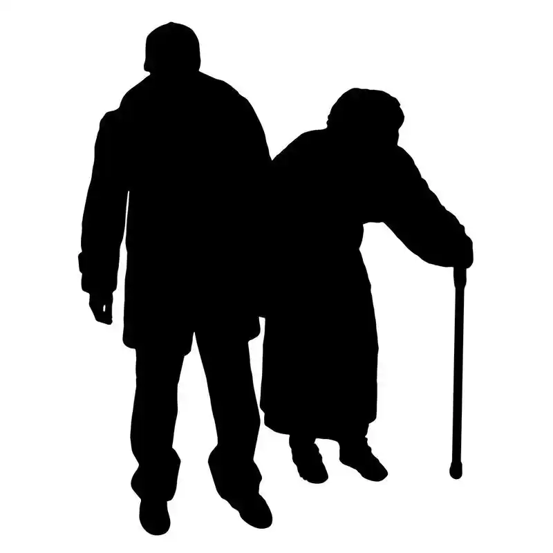 老人们的矢量剪影.