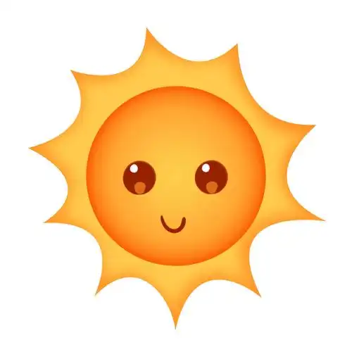 橙色卡通可爱头像太阳元素gif动态图