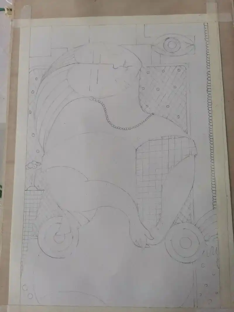 临摹一一毕加索《梦》再创作