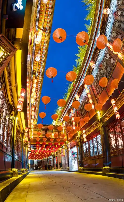 可以看到号称"西蜀第一街"的锦里古街,青瓦错落有致,浓缩了成都生活的