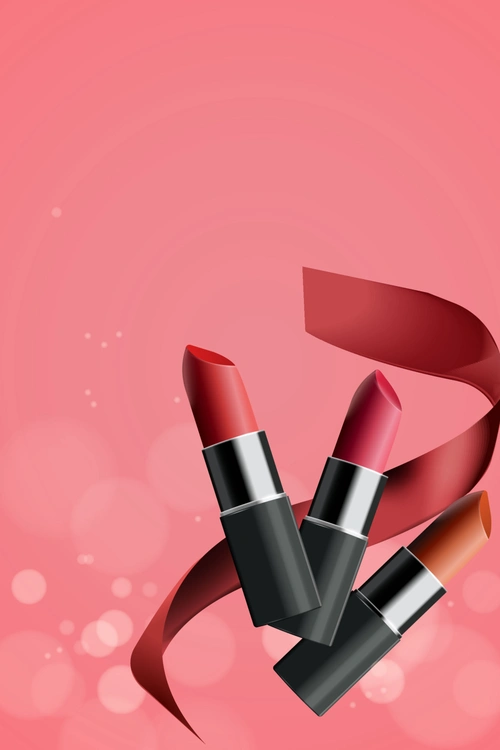 矢量女性美妆唇彩背景 - 当图网