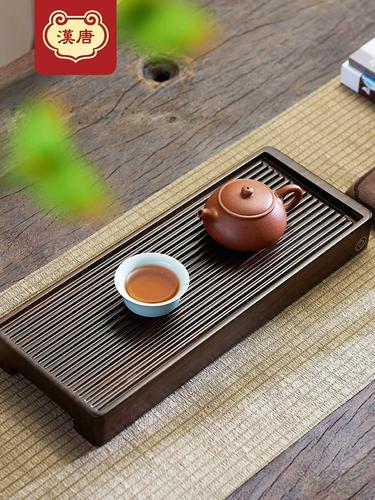 黑紫檀小茶盘整块实木茶台办公室干泡台排水盘户外旅行茶具