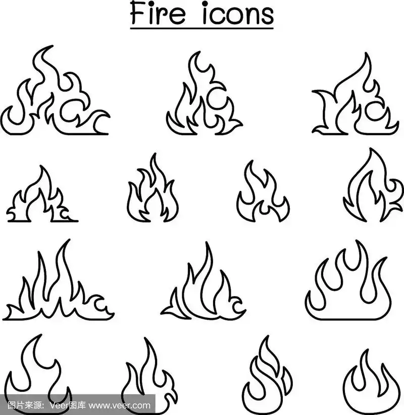 火图标设置在细线风格