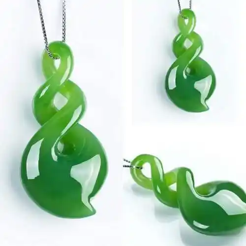 玉坠吊坠新疆和田玉女女款碧玉项链女士玉石项坠