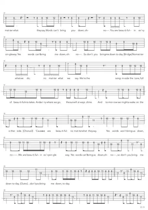 christinaaguilerabeautiful吉他谱