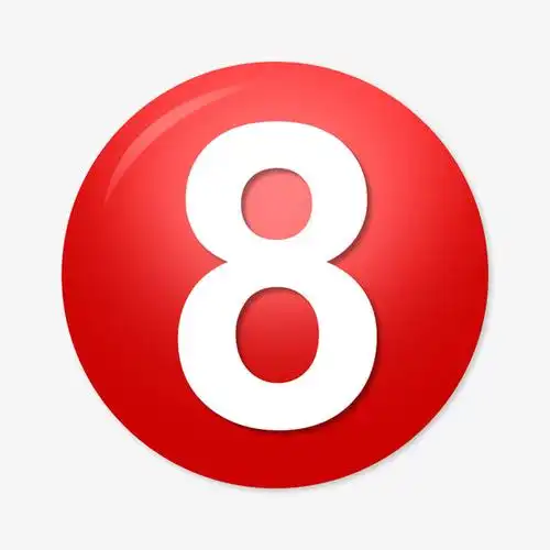 红色数字8立体球形图标