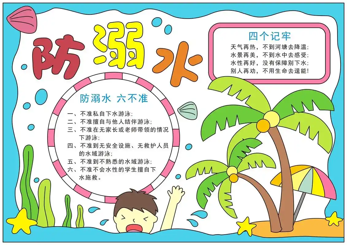 预防溺水主题手抄报9069♀15.