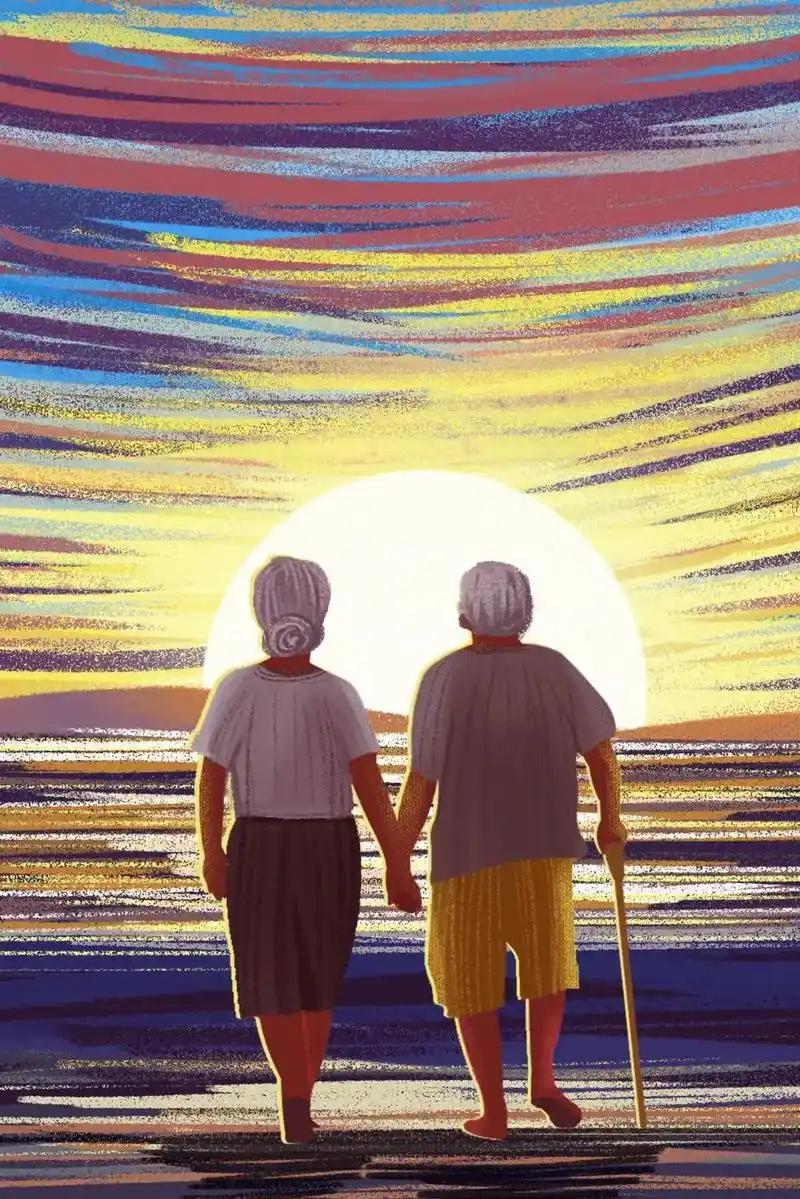 不羡慕街头热吻的情侣,只羡慕黄昏里相互搀扶的老人.