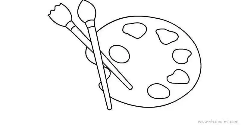 调色盘简笔画怎么画画笔色盘简笔画盘子简笔画怎么画盘子简笔
