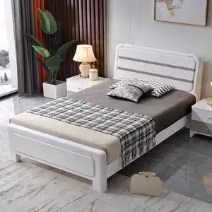 单人床1.2米小户型1.5m宽白色一米二儿童现代简约家用北欧实木床