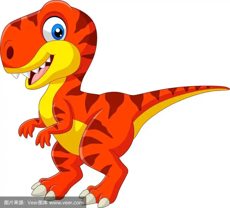 卡通霸王龙孤立在白色背景