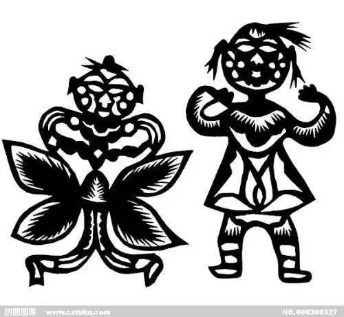 剪纸 素材 窗花 人物jpg设计图