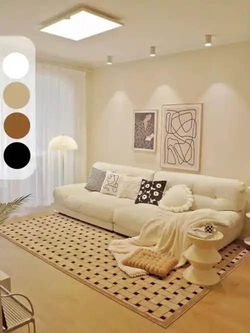 对于奶油系家居来说,米白色与木色的组合无疑是最经典的搭配.