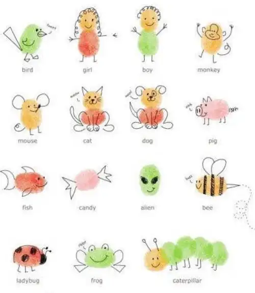 动物世界-手指画图集图片_儿童手指画_少儿图库