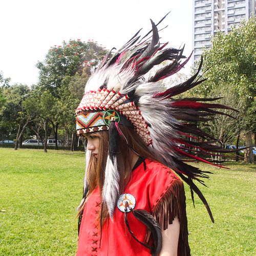 酋长印第安头饰南美帽子舞蹈婚纱摄影装饰模特走秀聚会装饰帽子