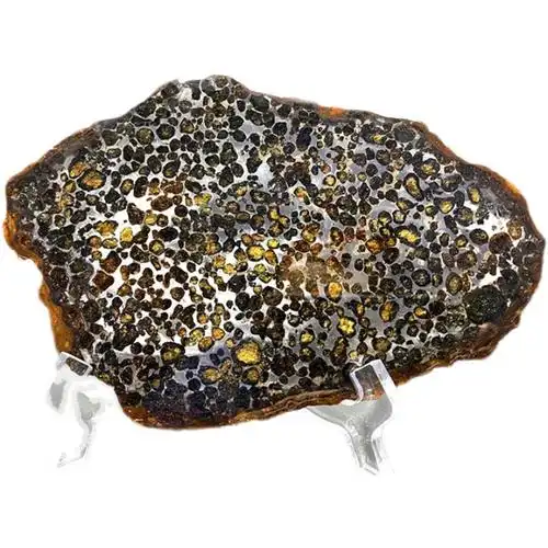 摆件sericho肯尼亚石铁橄榄陨石切片办公室家居风水辟邪摆件