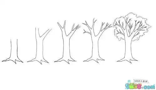 马路树简笔画