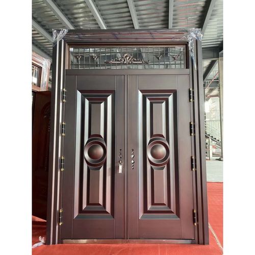 大门双开自建房玻璃大门双开钢化家用对开门铁艺大门乡村庭院 样式1