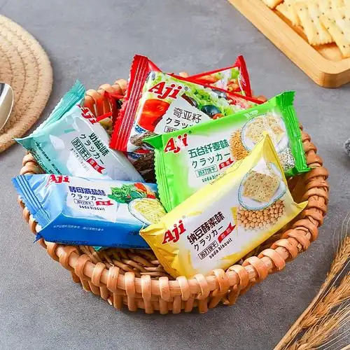 aji无蔗糖苏打10种口味酵母减盐奶盐低糖咸味苏打梳打饼孕妇零食