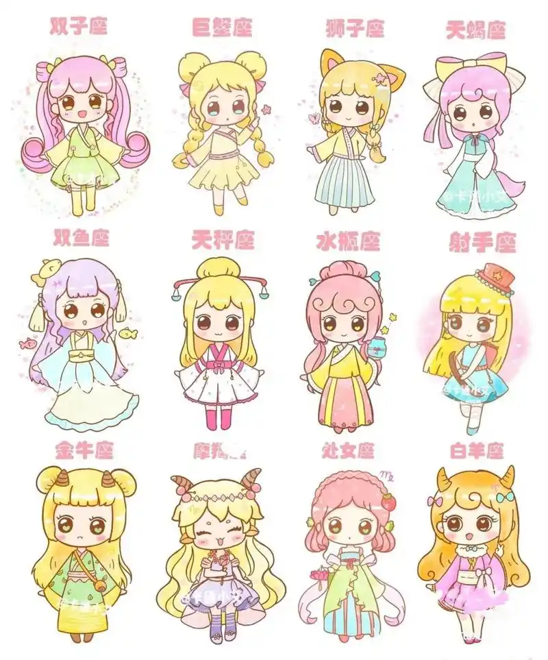 十二星座生肖古风简笔画 星座的秘密 谢谢喜爱,93持续关注 简笔画