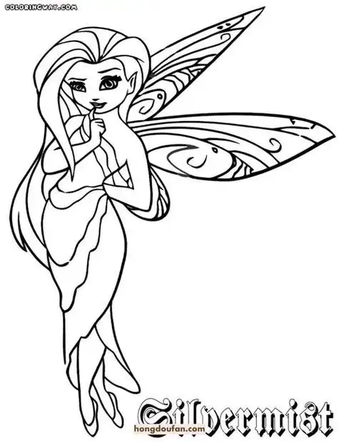 9张带着小翅膀的精灵仙女卡通涂色图片下载 | 红豆饭小学生简笔画大全