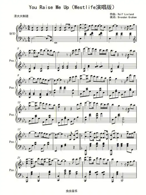 虫虫钢琴网  #钢琴谱分享  #westlife  #五线谱  #钢琴谱  #简谱