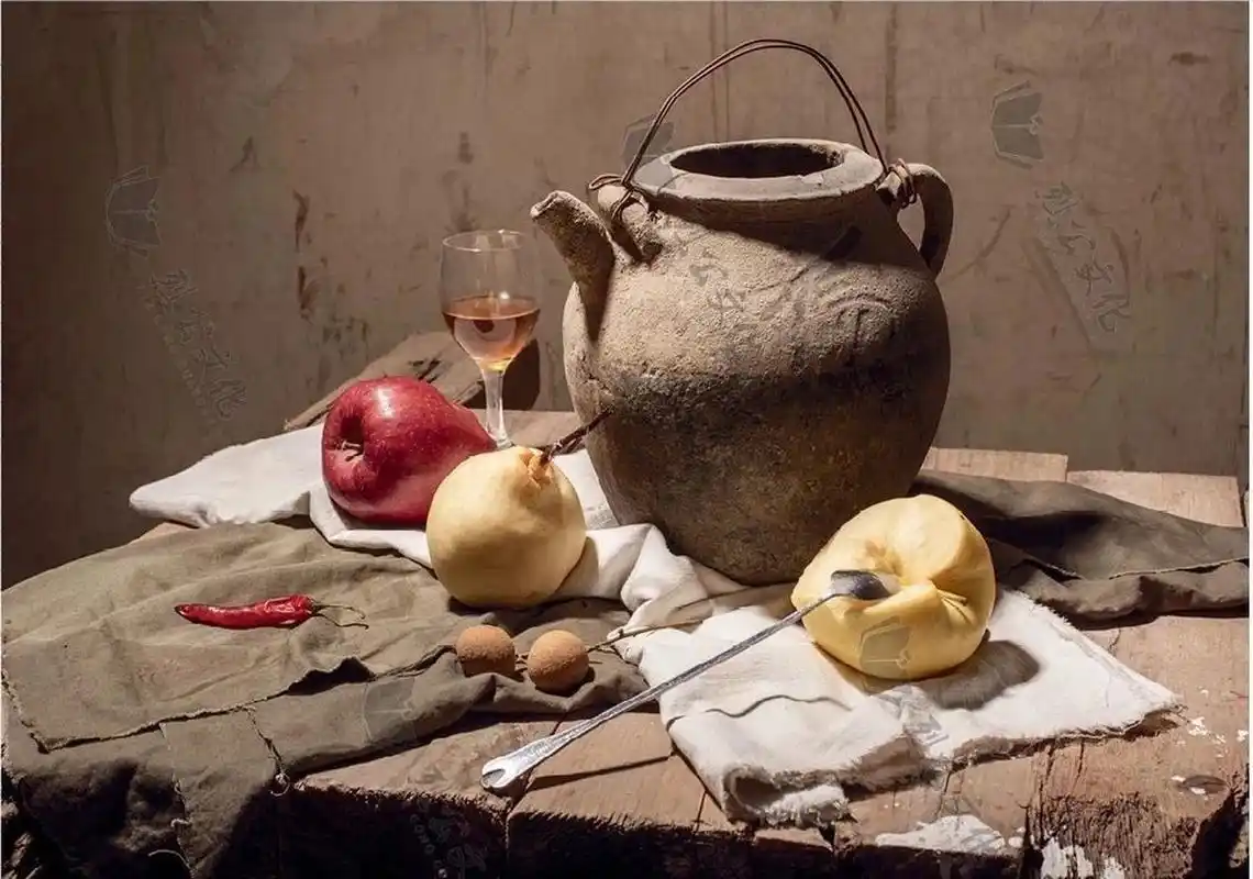 常规素描静物写生 照片 大关系 完整画面 常规组合素描静物照片写生