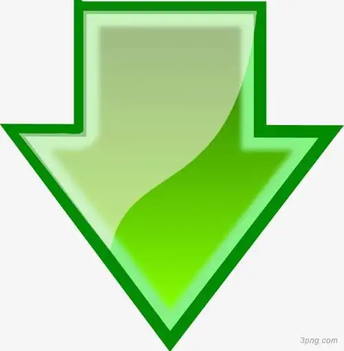 绿色向下箭头png素材透明免抠图片-ppt元素