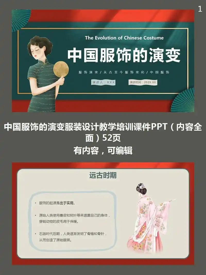 中国文化之中国服饰的演变ppt课件.领取地址:www.mik - 抖音