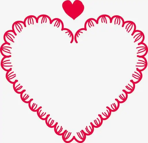 红色中国风花边爱心